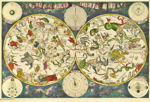A great modern reproduction of an antique star chart.