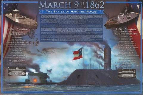 Civil War Battle of Hampton Roads Poster