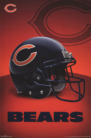 Chicago Bears NFL Football Helmet Poster