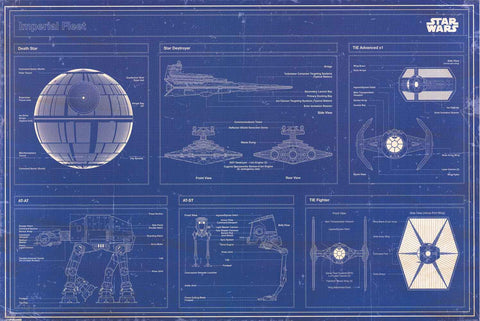 Star Wars Imperial Fleet Blueprint Poster