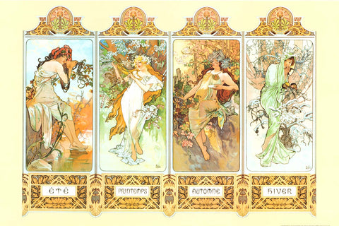 Alphonse Mucha Four Seasons Poster