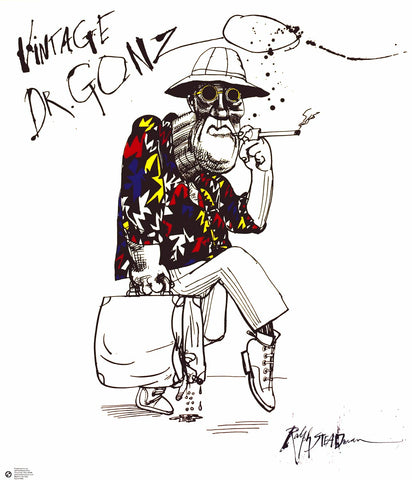 Ralph Steadman Fear and Loathing Dr Gonzo Poster 24x28