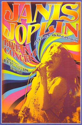Janis Joplin Psychedelic Concert Poster