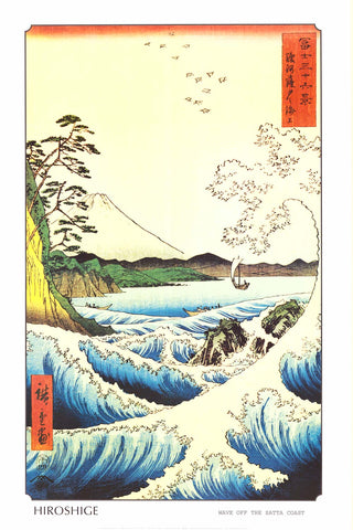 Hiroshige Wave Off Satta Coast Poster 24x36