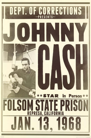 Johnny Cash Folsom State Prison Poster 24"x36"