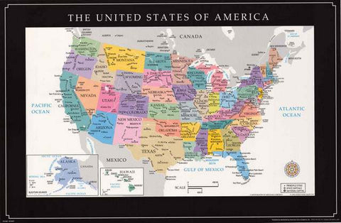 United States Map Poster