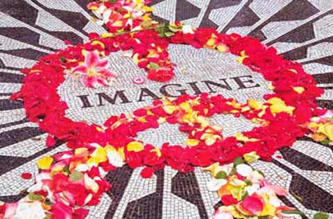 John Lennon Imagine Memorial Peace Sign Poster