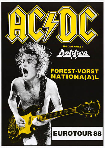 AC/DC Eurotour '88 Poster