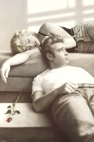 James Dean Marilyn Monroe Rose Poster