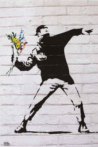 Banksy Flower Thrower Poster