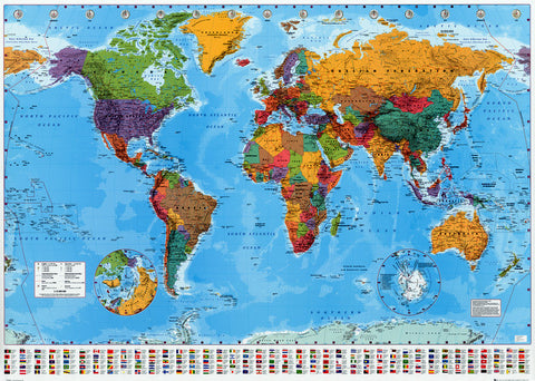 Political World Map Poster