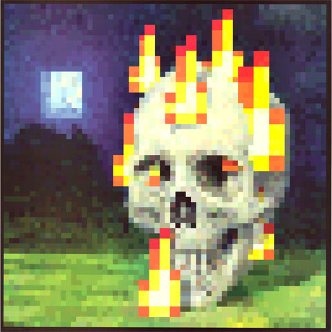 Minecraft Flaming Skull  Video Game Poster 24x24