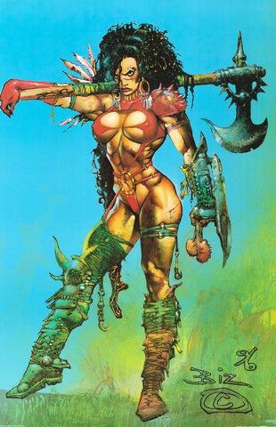 Heavy Metal Magazine - FAKK2 Woman With Axe Poster