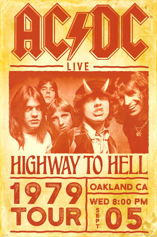 AC/DC Highway to Hell 1979 Tour Poster (24"x36")