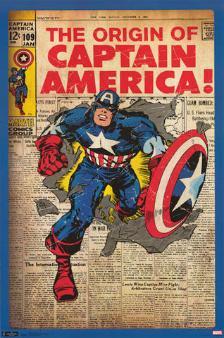 Captain America Origin Marvel Comics Poster