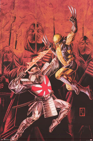 Wolverine vs Silver Samurai Marvel Comics Poster