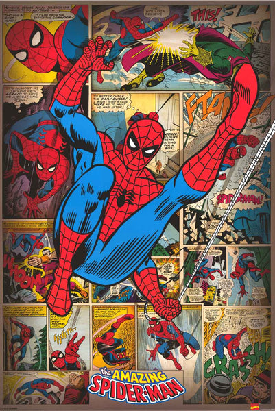 Spider-Man Comic Book Panels Poster 24x36 – BananaRoad