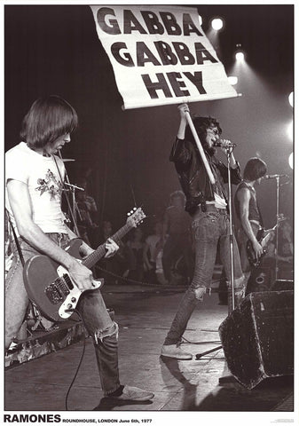 Posters: The Ramones London 1977 - Gabba Gabba Hey  (23" x 33")
