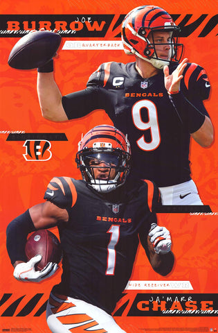Joe Burrow & Ja'Marr Chase - Cincinnati Bengals NFL (22"x34")