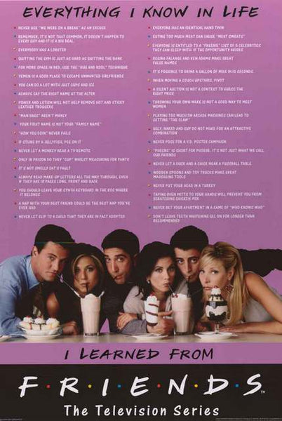 Friends Funny Quotes TV Show Poster 24x36