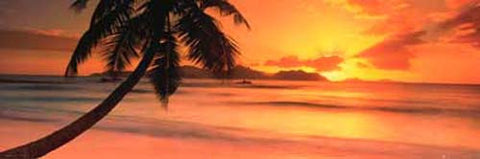 Seychelles Island Sunset Beach Poster