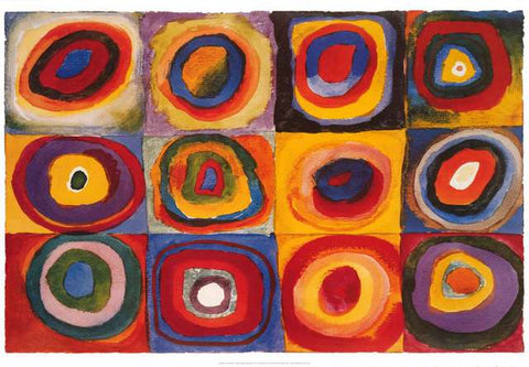 Kandinsky Squares with Concentric Circles Poster