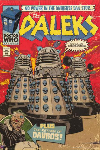 Doctor Who Daleks Comic Book Poster