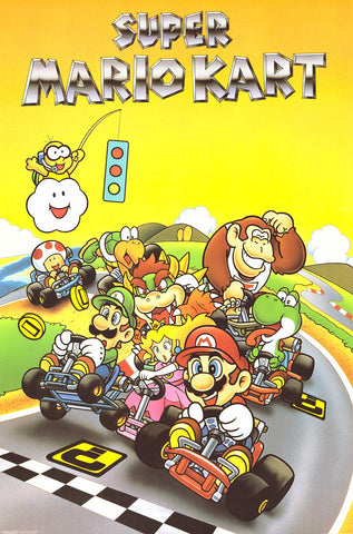 Super Mario Kart - Retro Art Poster 24x36