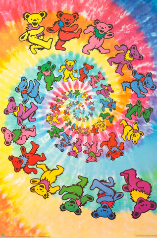 Grateful Dead Dancing Bears Swirl Poster