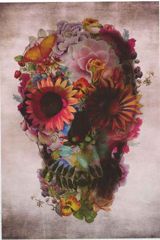 Ali Gulec Flower Skull Poster