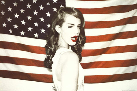 Lana Del Rey American Flag Portrait Poster 24x36