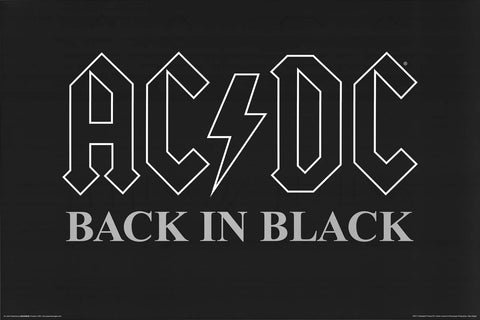 AC/DC Back In Black Album Cover Poster 24x3