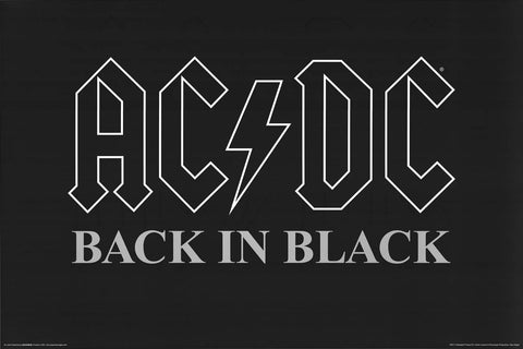 AC/DC Back In Black Album Cover Poster 24x3