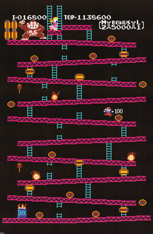 Donkey Kong Classic Video Game Poster