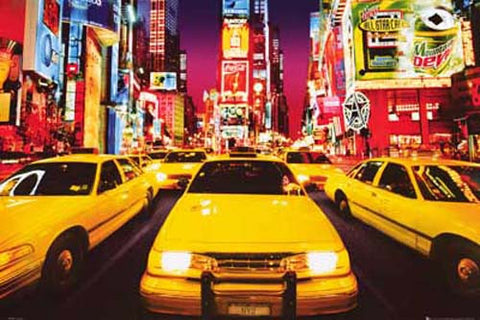 New York Times Square Taxi Poster