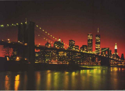 Brooklyn Bridge Manhattan Skyline Poster