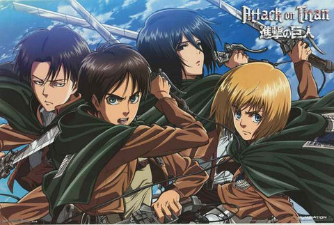 Attack on Titan Cartoon Poster