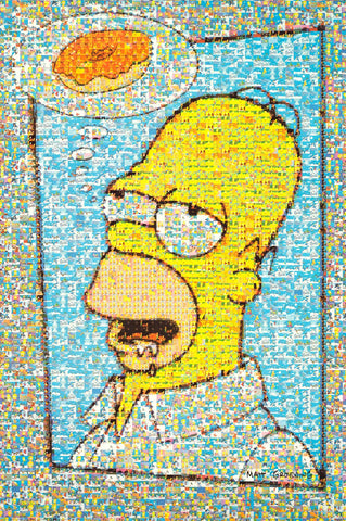The Simpsons: Homer Donut Mosaic Poster