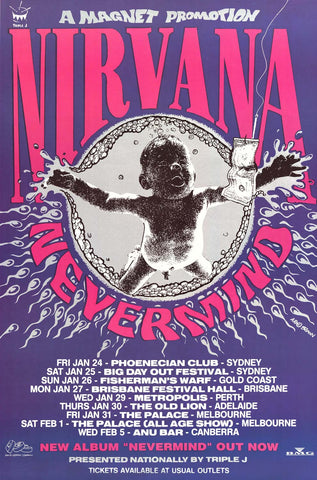 Nirvana Nevermind Concert Poster 24x36