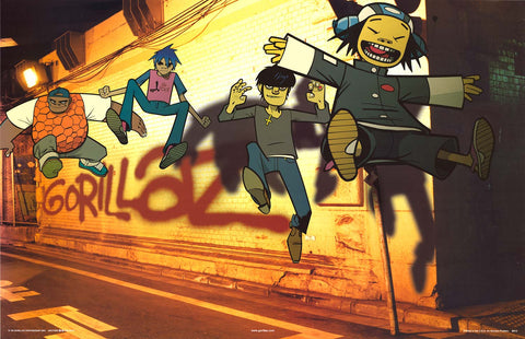 Gorillaz Graffiti Action Art Original 2001 Music Poster 22x34