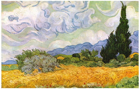 Vincent Van Gogh Wheat Field with Cypresses Poster 11x17