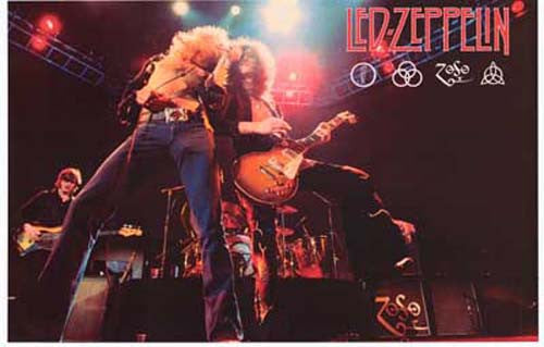 LED ZEPPELIN ライブポスター Led Zeppelin Live On Stage Rock And Roll 90's UK Import