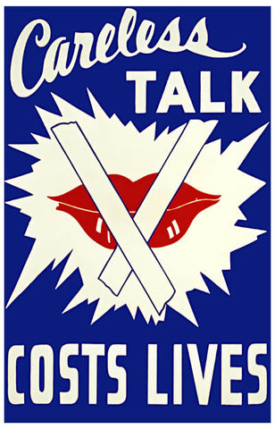WWII Careless Talk Costs Lives Propaganda Poster