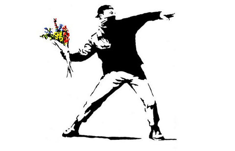 Banksy Flower Thrower Poster