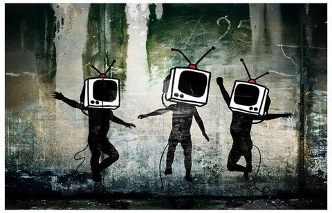 Banksy Television Head Dance Poster