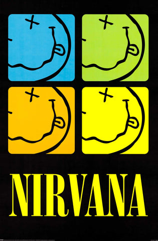 Nirvana Smiley Face Collage Poster