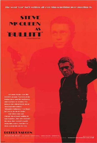 Steve McQueen Bullitt Movie Poster