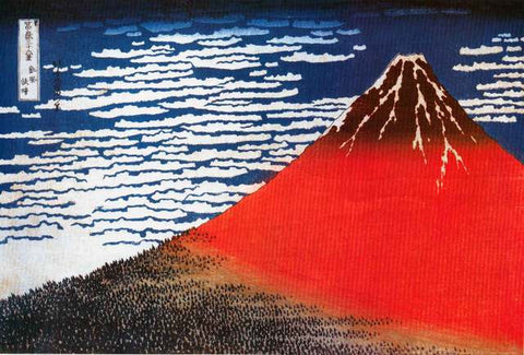Hokusai Red Fuji Poster