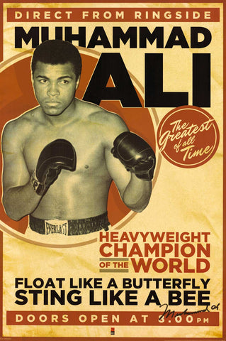 Muhammad Ali Retro Boxing Poster