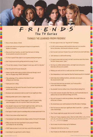 Friends Things I've Learned Poster